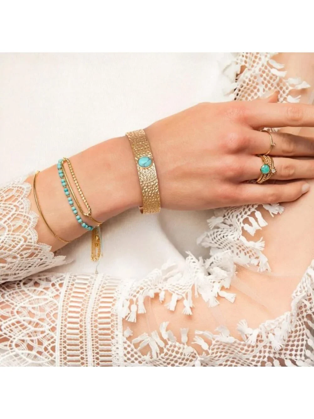 Dainty Gold Bar Bracelet - Simple Thin Cuff Bangle, 18K Gold Plated Minimalist